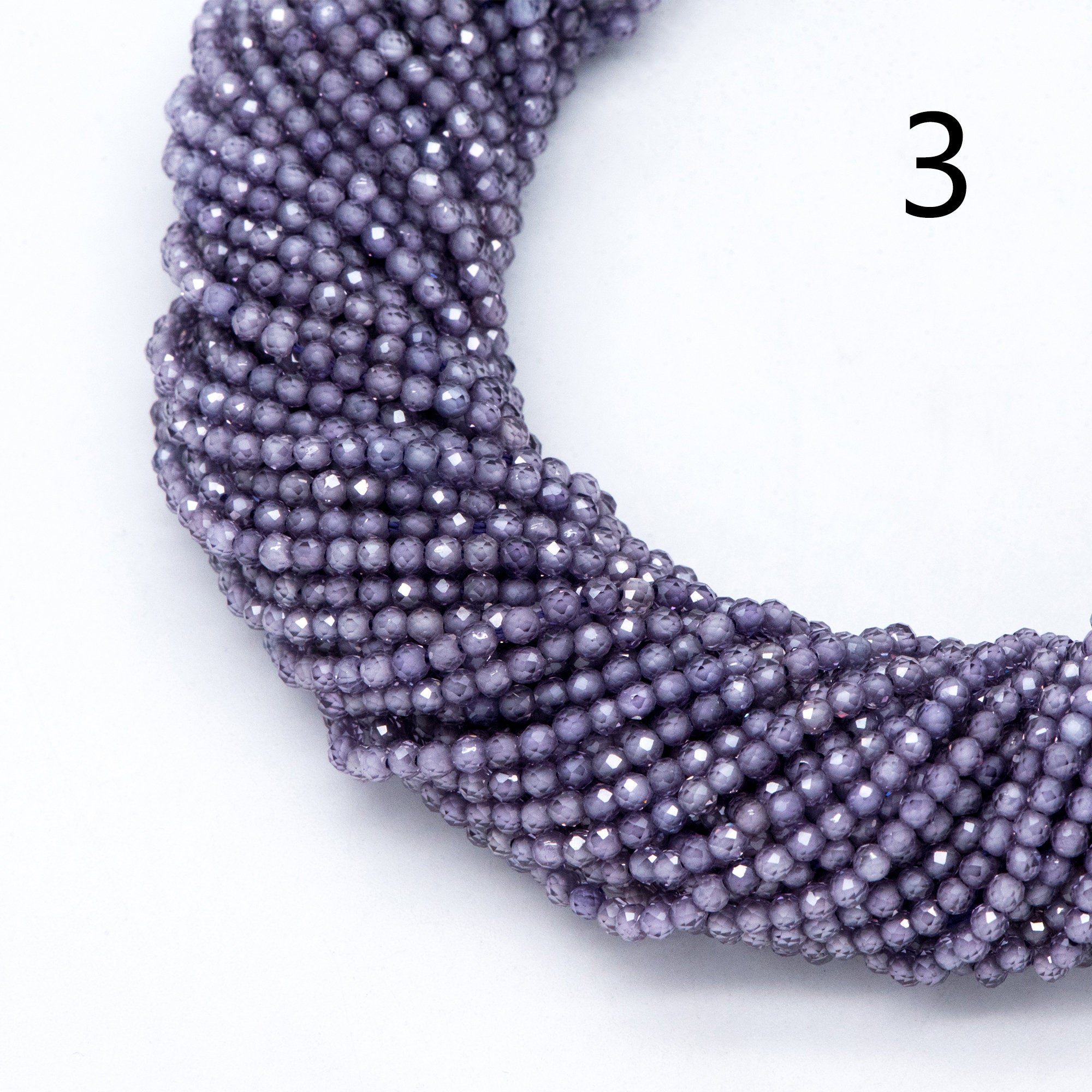 2mm Colorful Zircon Faceted Beads, Tiny Gemstone Beads, Natural Stone Beads for Jewelry Bracelet Making DIY, Full 14.5 Inch Strands (TR-008)