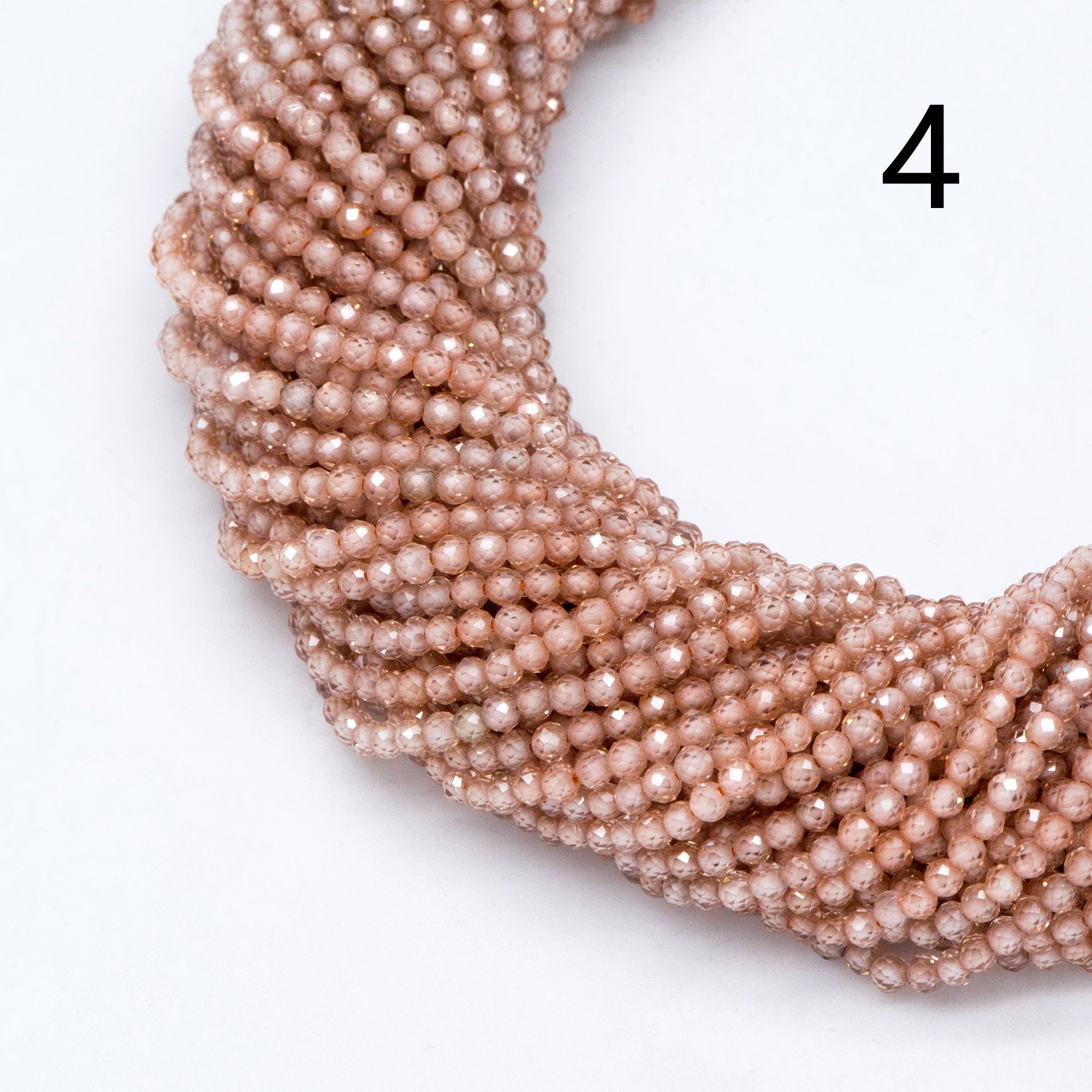 2mm Colorful Zircon Faceted Beads, Tiny Gemstone Beads, Natural Stone Beads for Jewelry Bracelet Making DIY, Full 14.5 Inch Strands (TR-008)