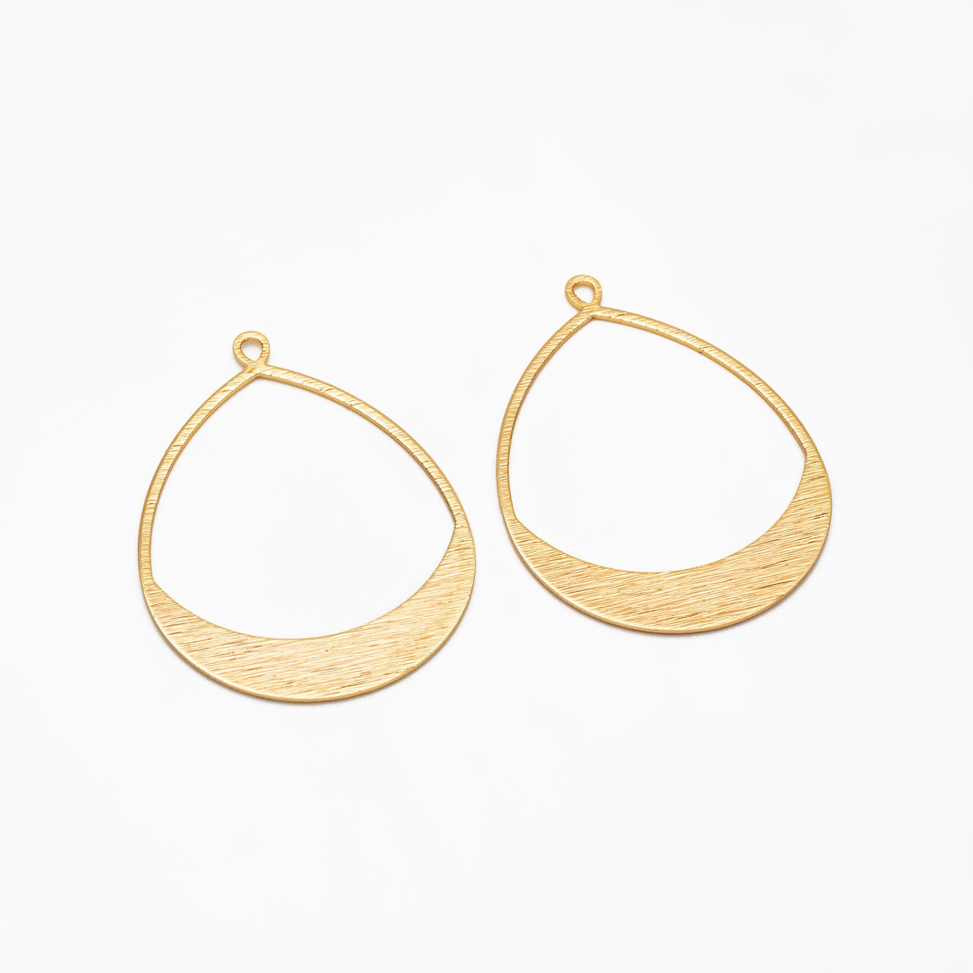 10pcs Gold Brushed Teardrop Pendants, Geometric Link Charms 49x36mm (GB-3817-H)