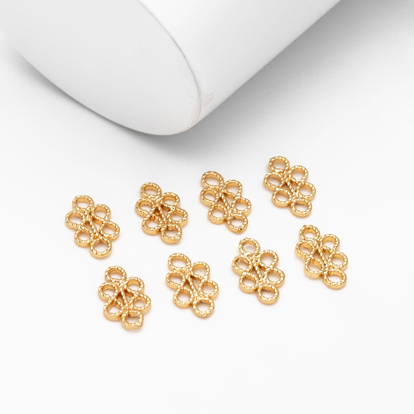 10pcs Gold Filigree Charm 11x6.5mm, Jewelry Making, Diy Material, Jewelry Supplies (GB-114-A)