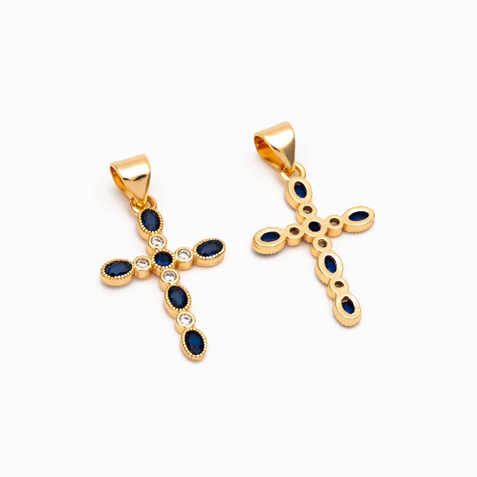 4pcs Cubic Cross Charm, CZ Pendant, Jesus Pendant, Earrings pendant, Earring Charm, Necklace Pendant (GB-3927)