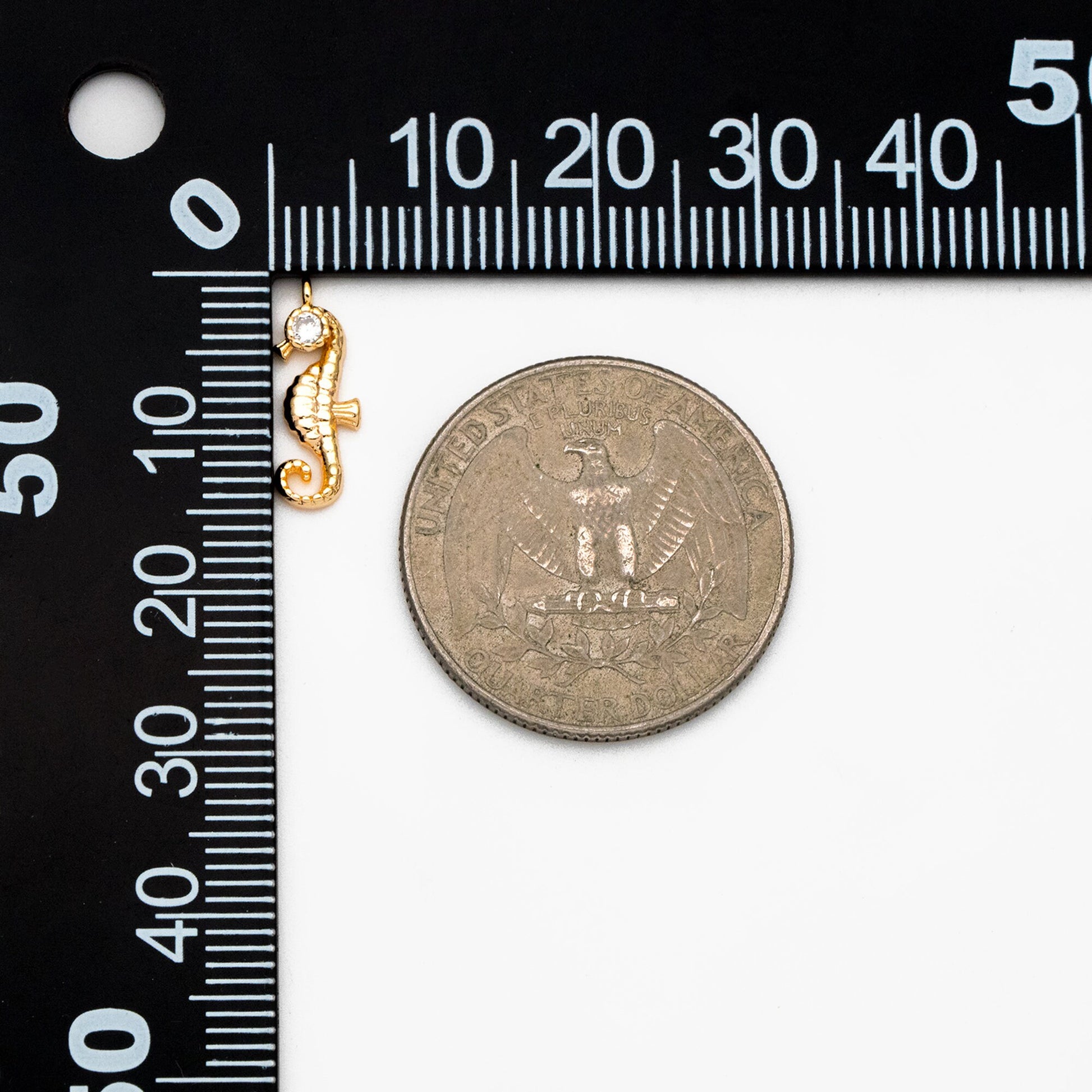 4pcs CZ Pave Seahorse Charm, Hippocampus Pendants for Necklace/ Earrings, DIY Supplies Wholesale (GB-3781-E)