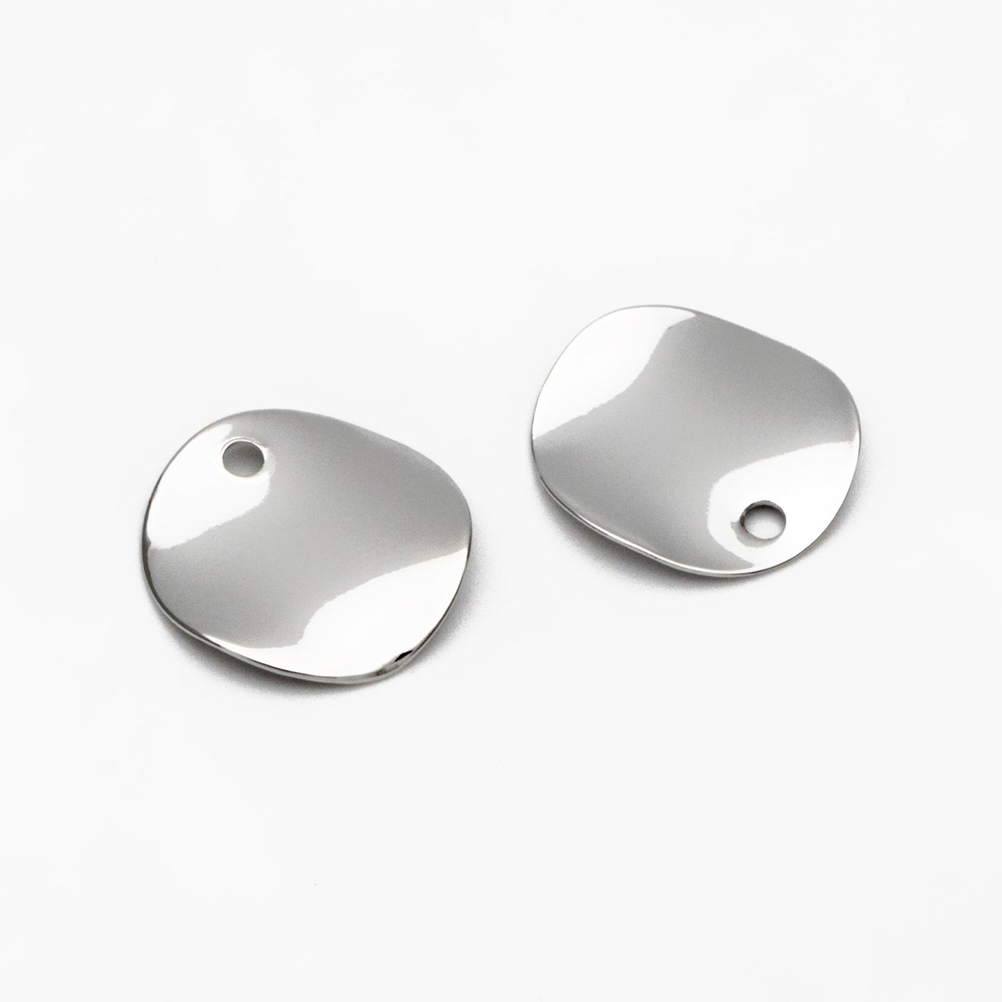 10pcs Hammered Disc Charms 12/ 15mm, Polished Gold/ Rhodium plated Brass Round Coin Charms (GB-153)