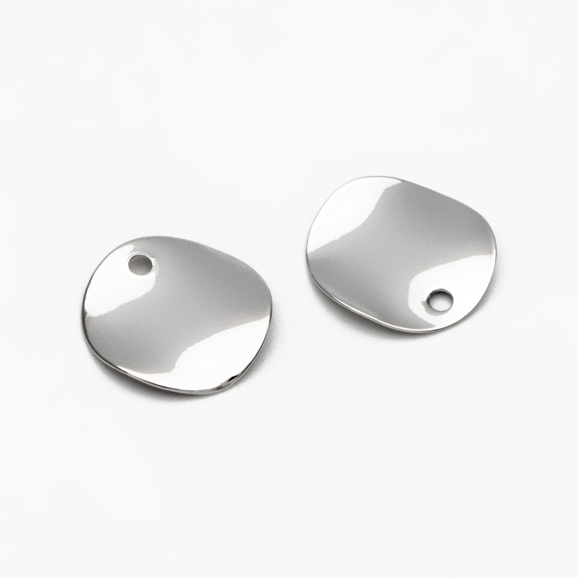 10pcs Hammered Disc Charms 12/ 15mm, Polished Gold/ Rhodium plated Brass Round Coin Charms (GB-153)