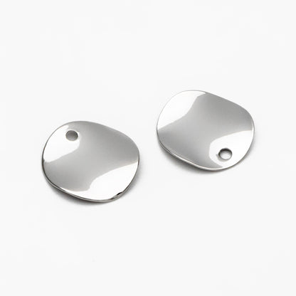 10pcs Hammered Disc Charms 12/ 15mm, Polished Gold/ Rhodium plated Brass Round Coin Charms (GB-153)