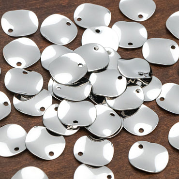 10pcs Hammered Disc Charms 12/ 15mm, Polished Gold/ Rhodium plated Brass Round Coin Charms (GB-153)