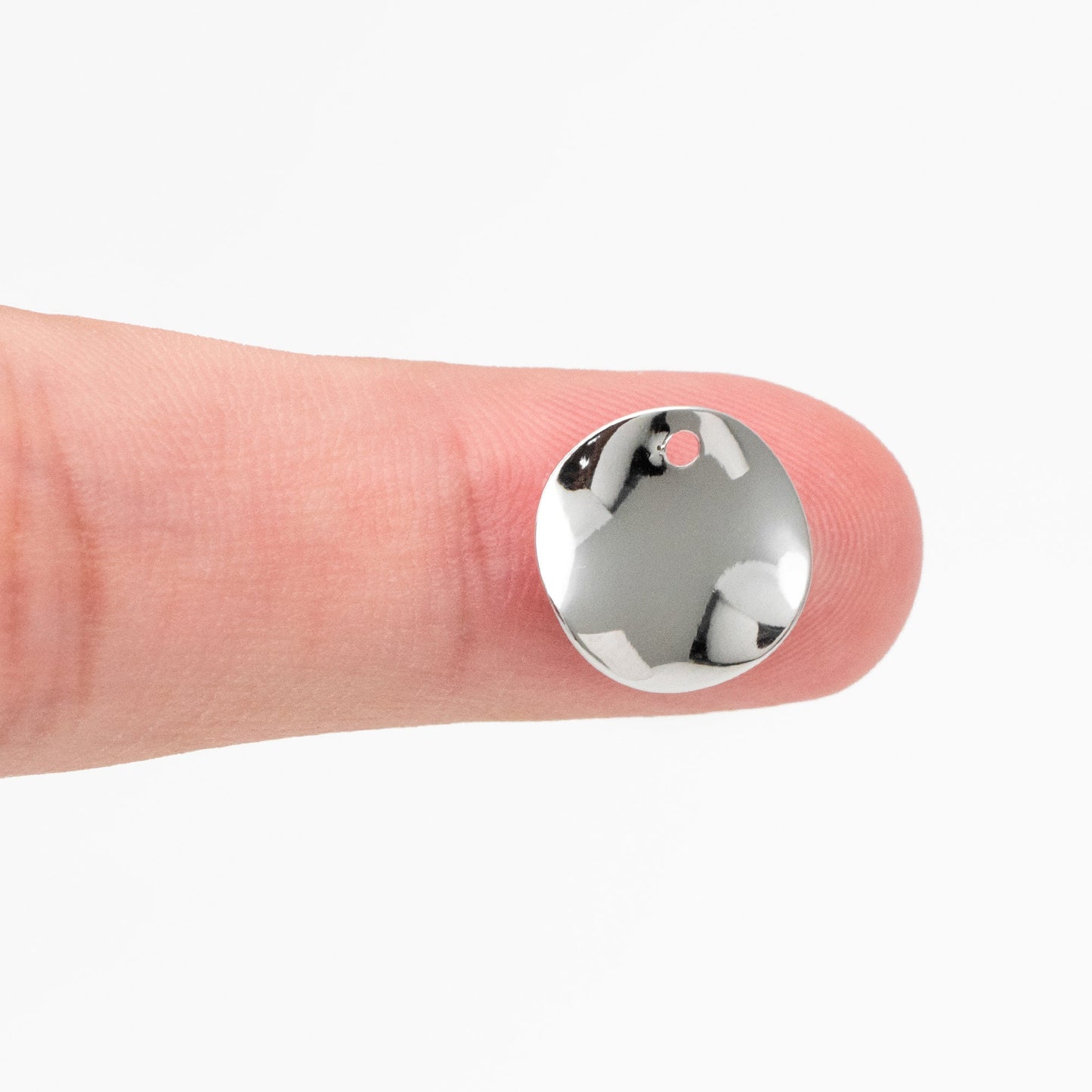 10pcs Hammered Disc Charms 12/ 15mm, Polished Gold/ Rhodium plated Brass Round Coin Charms (GB-153)