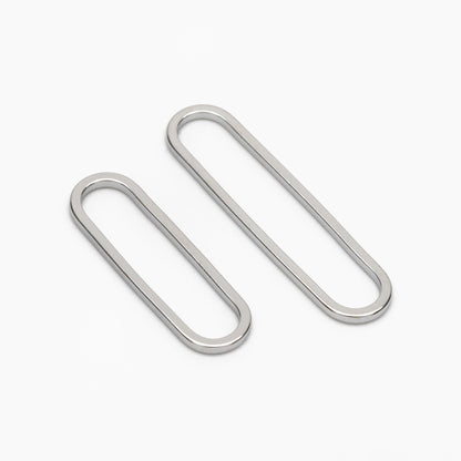 10pcs Gold/ Silver Oval Link Charms 10/20/25mm, Brass Long Oval Hoops, Geometric Hoop Circle Connector Pendants (GB-1485)