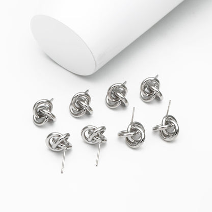 10pcs Gold/ Silver Knot Earrings, Minimalist Earrings, Flower Earrings (GB-2260)