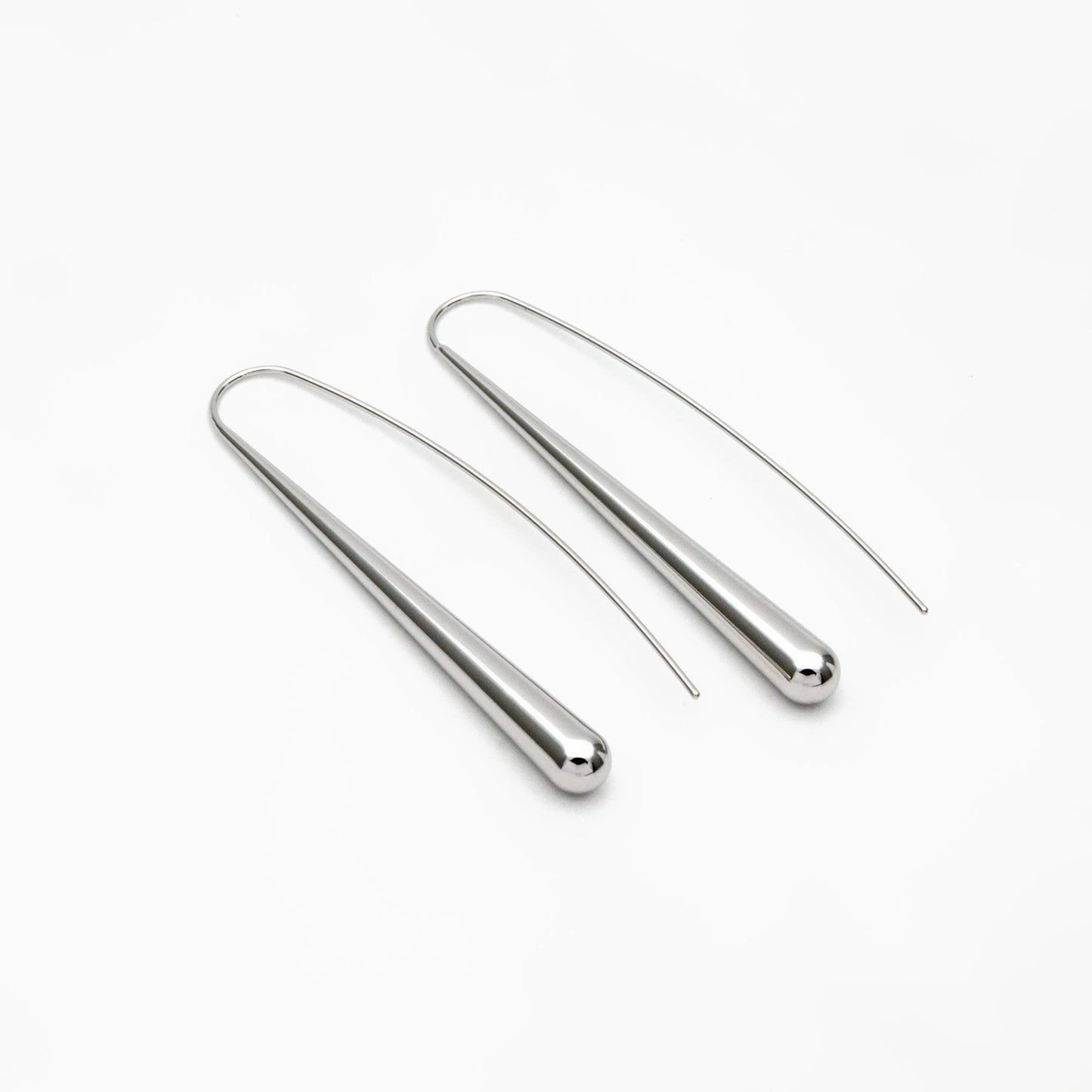 4pcs Gold/ Silver Long Teardrop Hook Earrings, Gold/ Rhodium plated Brass, Minimalist Water Drop Earrings (GB-3576)