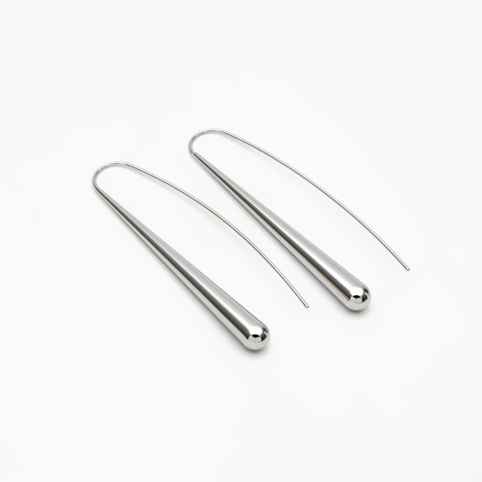 4pcs Gold/ Silver Long Teardrop Hook Earrings, Gold/ Rhodium plated Brass, Minimalist Water Drop Earrings (GB-3576)