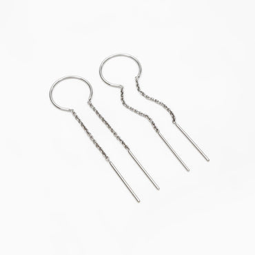 10pcs Gold/ Silver Threader Earrings, 1mm Cable Chain Earwire Thread, Earring Supply Findings Wholesale (GB-1735-D)