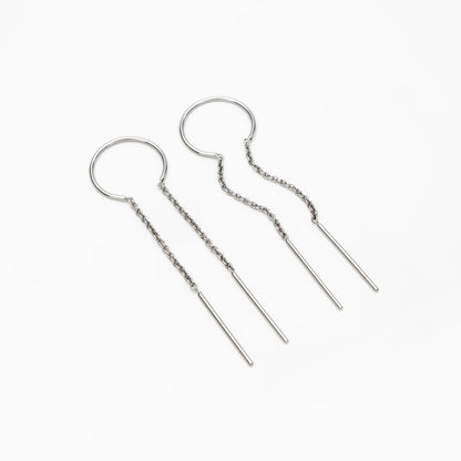 10pcs Gold/ Silver Threader Earrings, 1mm Cable Chain Earwire Thread, Earring Supply Findings Wholesale (GB-1735-D)