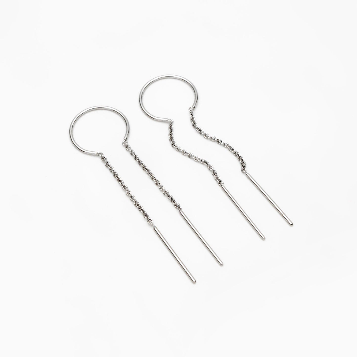 10pcs Gold/ Silver Threader Earrings, 1mm Cable Chain Earwire Thread, Earring Supply Findings Wholesale (GB-1735-D)