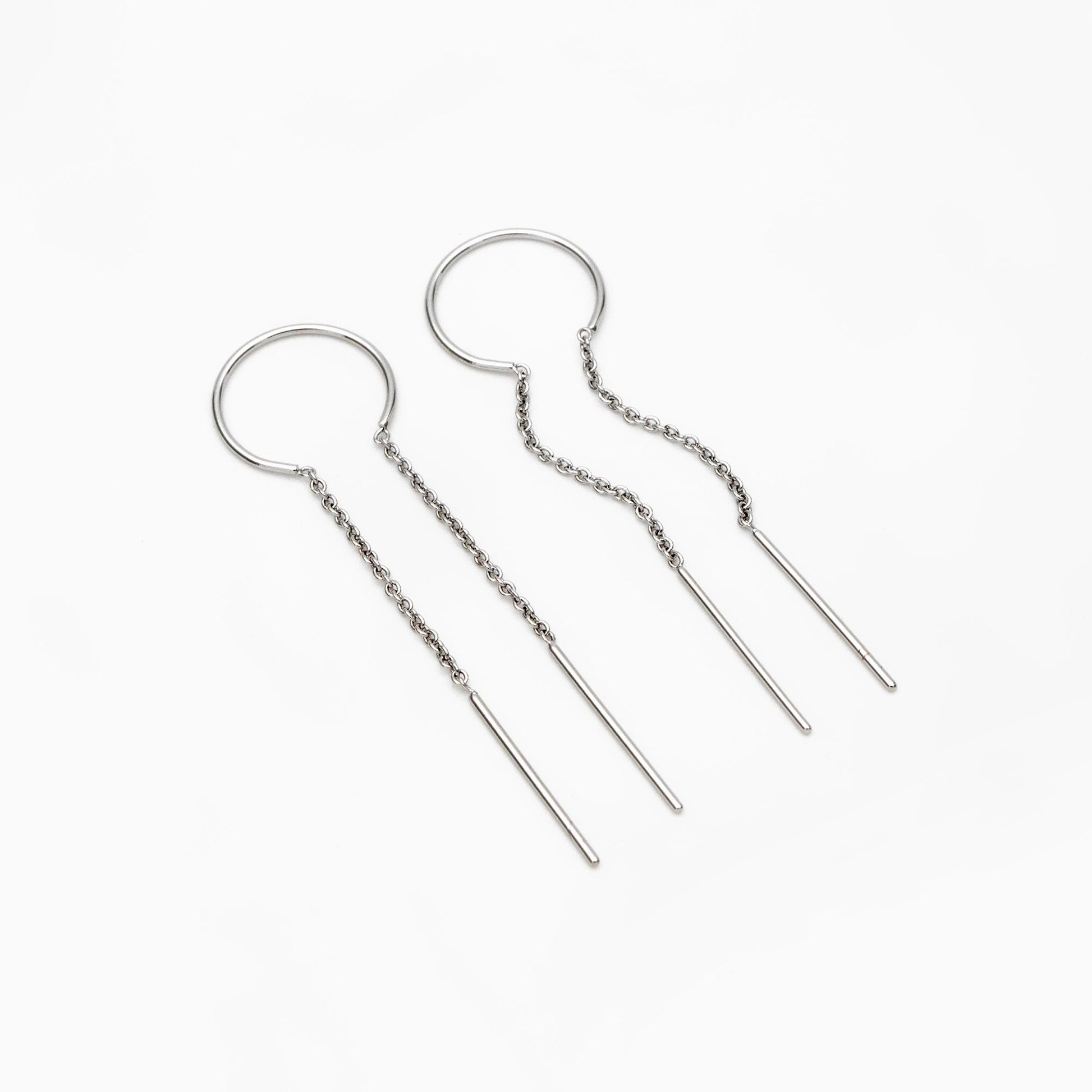 10pcs Gold/ Silver Threader Earrings, 1mm Cable Chain Earwire Thread, Earring Supply Findings Wholesale (GB-1735-D)