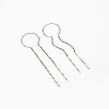 10pcs Gold/ Silver Threader Earrings, 1mm Cable Chain Earwire Thread, Earring Supply Findings Wholesale (GB-1735-D)