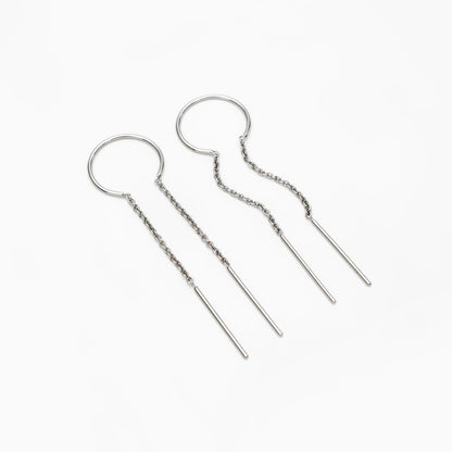 10pcs Gold/ Silver Threader Earrings, 1mm Cable Chain Earwire Thread, Earring Supply Findings Wholesale (GB-1735-D)