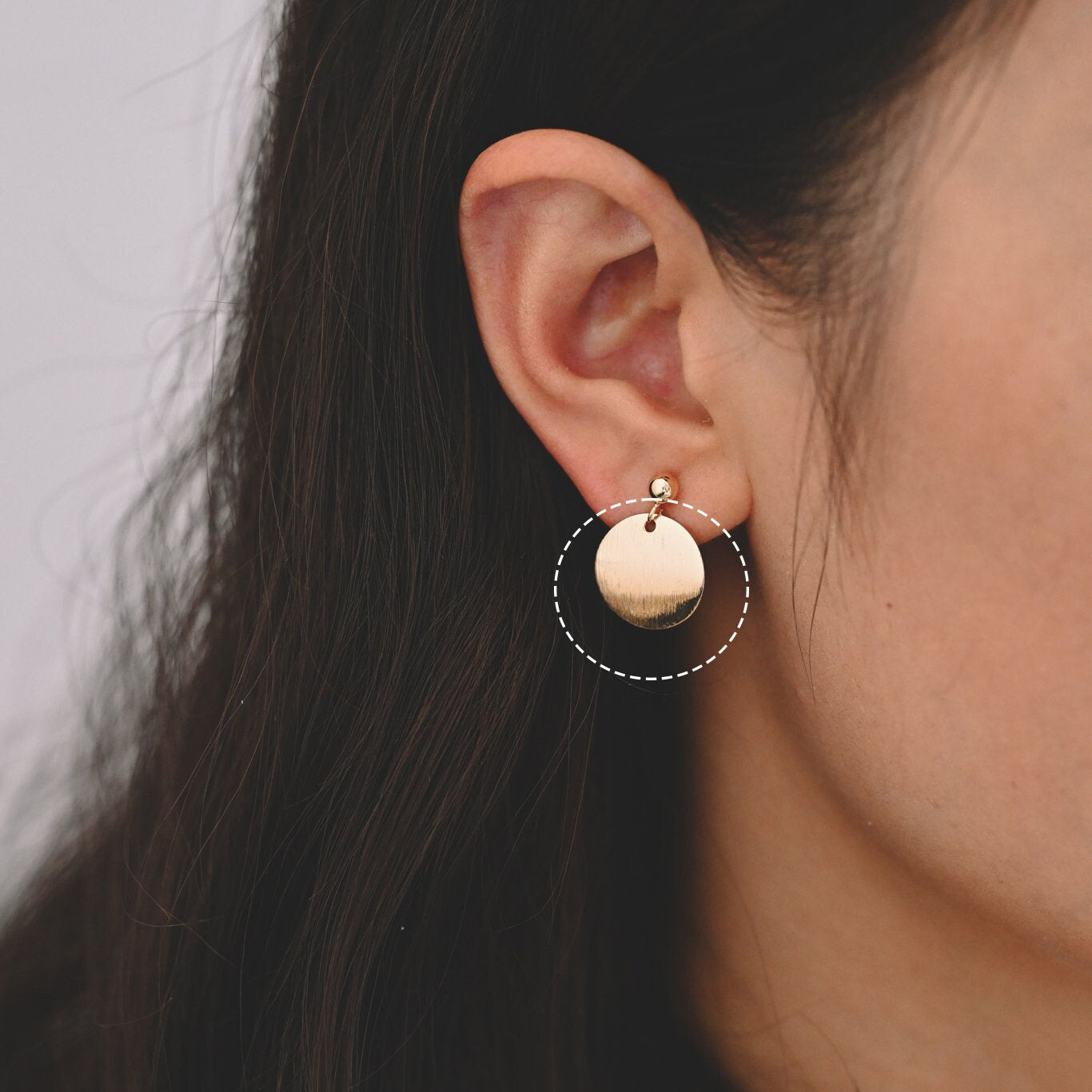 10pcs Brushed Gold Disc Charms: 18K Real Gold Plated Brass, 12/ 15/ 18mm (GB-3817)