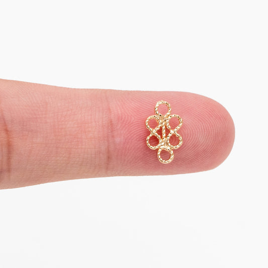 10pcs Gold Filigree Charm 11x6.5mm, Jewelry Making, Diy Material, Jewelry Supplies (GB-114-A)
