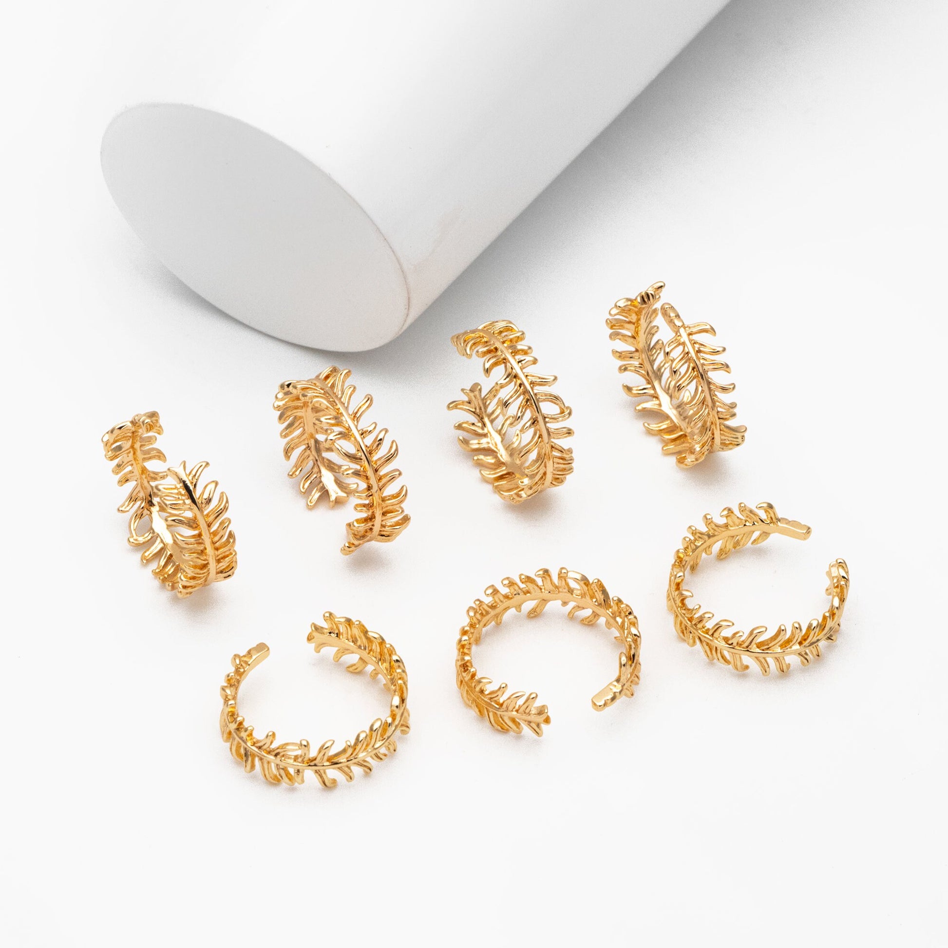 4pcs Gold Feather Finger Ring, Everyday Ring, Modern Style Ring, Fashion Rings, Dainty Rings (#GB-3925)