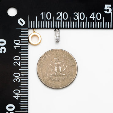 10pcs CZ Pave Gold/ Silver Bail Beads, Bail Charm Holder Spacer with Loop, Tube Bails, Cord Bails, Slider Bails, Spacer Ring (GB-1328-C)