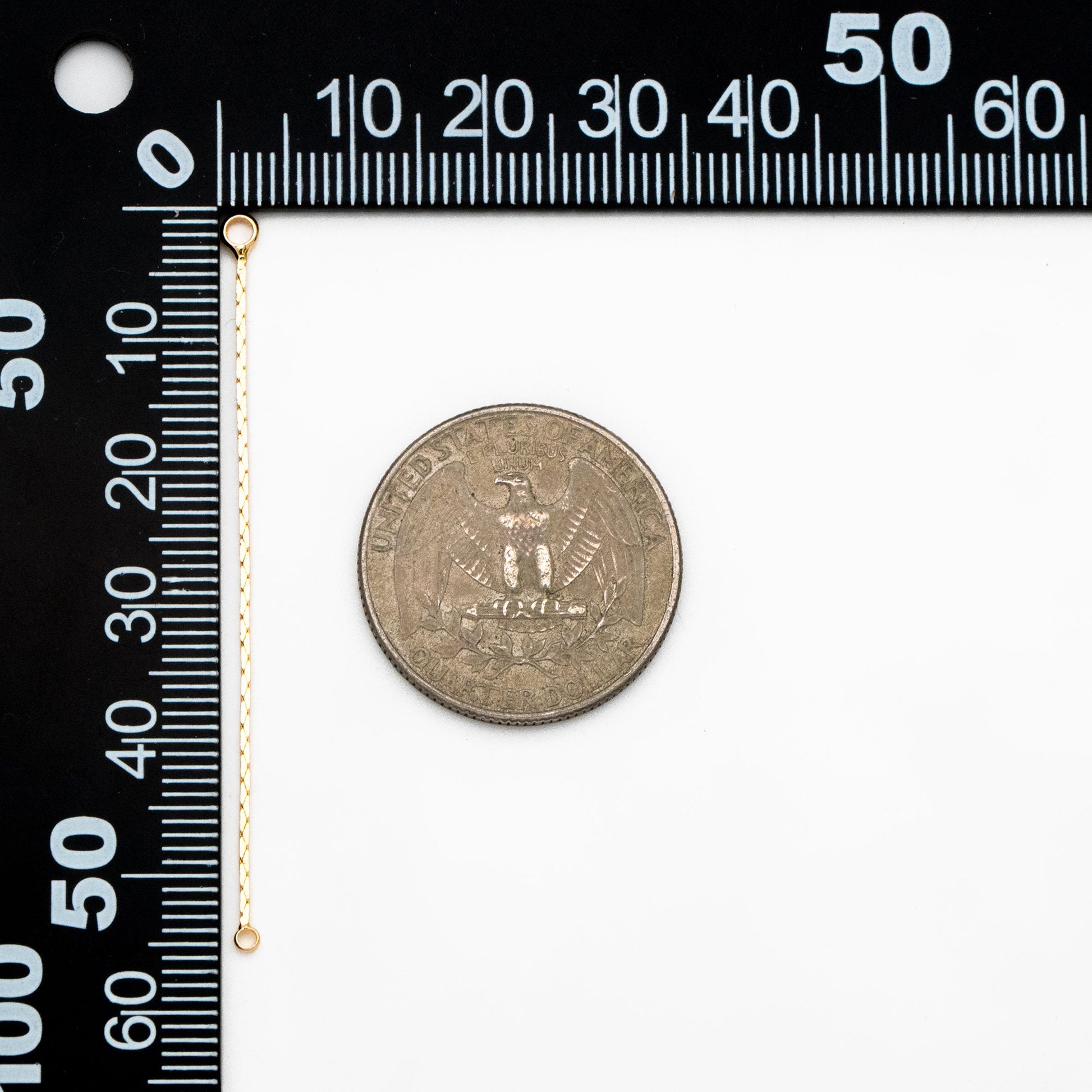 10pcs Gold/ Silver Chain Charm with 2 Loops, Gold/ Rhodium plated Brass Earring Chain Connectors, Chain Earring Findings (GB-244-#D)