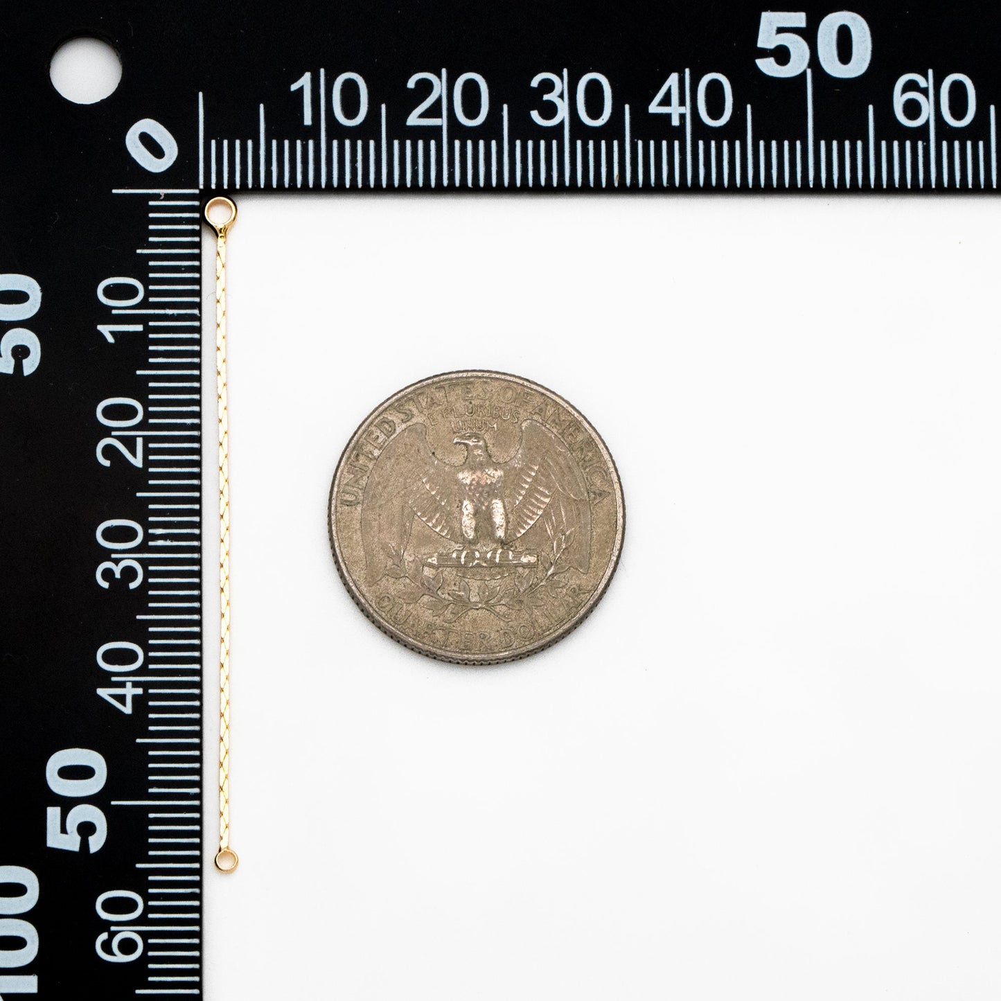 10pcs Gold/ Silver Chain Charm with 2 Loops, Gold/ Rhodium plated Brass Earring Chain Connectors, Chain Earring Findings (GB-244-#D)