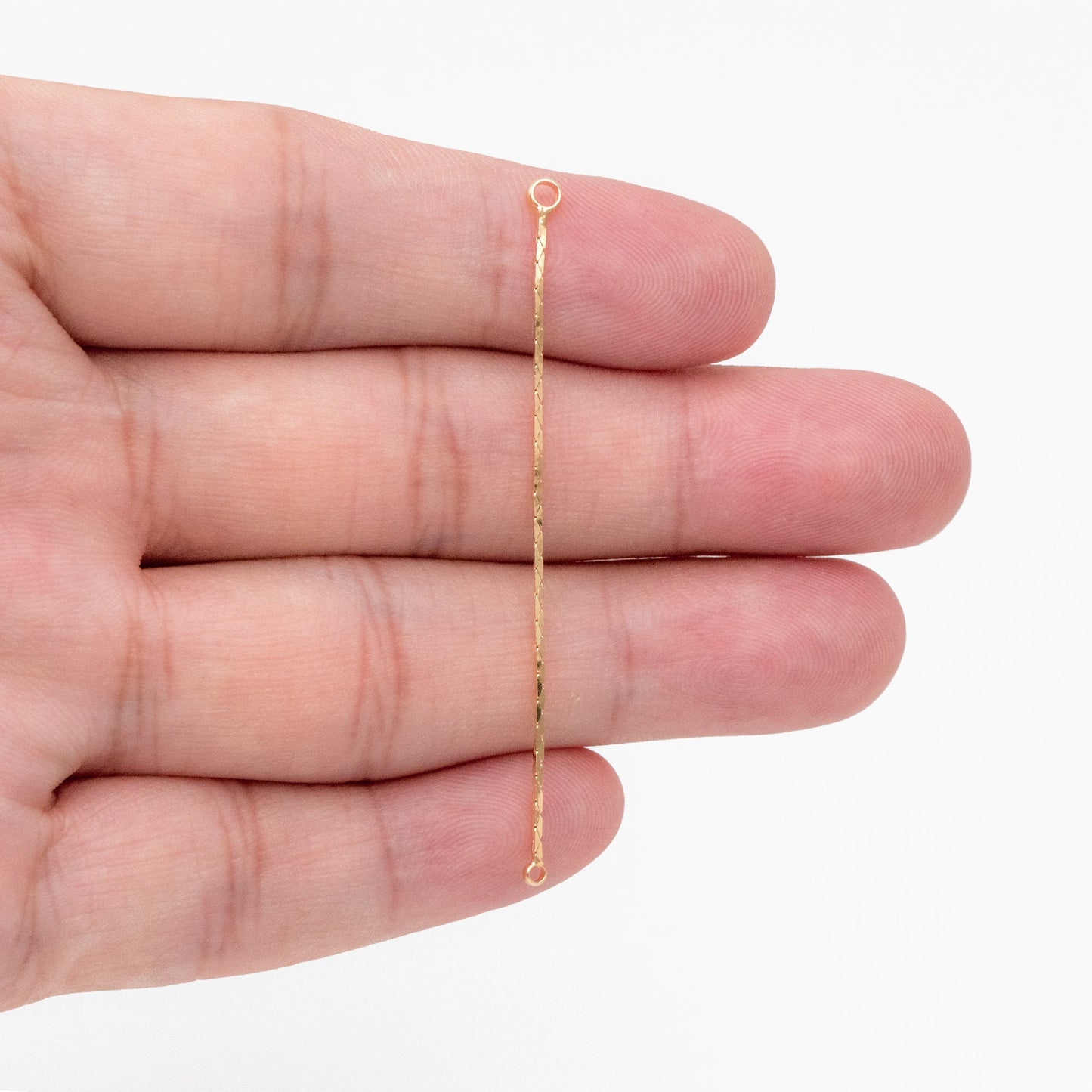 10pcs Gold/ Silver Chain Charm with 2 Loops, Gold/ Rhodium plated Brass Earring Chain Connectors, Chain Earring Findings (GB-244-#D)