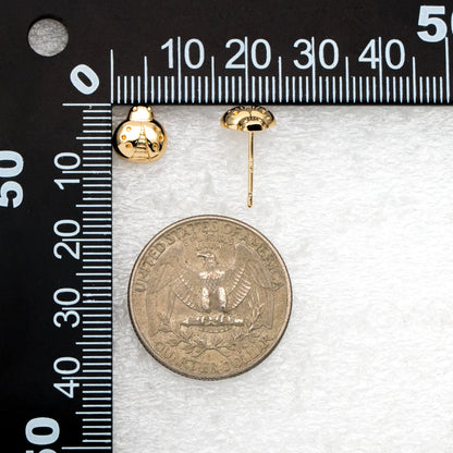 10pcs Gold Ladybug Earrings 8x8mm, Gold Plated Brass Cute Insect Stud Earrings (GB-4029)