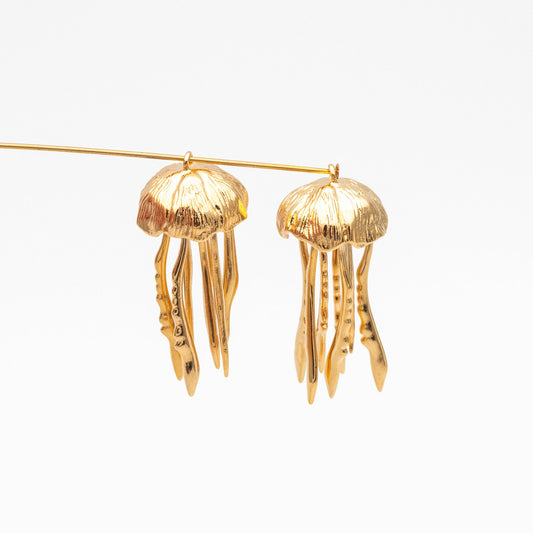 4pcs Gold/ Silver Jellyfish Pendants, 18K Gold/ Rhodium plated Brass Ocean Charms, DIY Supplies Wholesale (GB-4043)