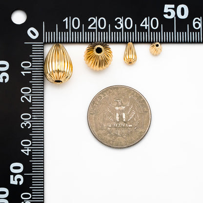 10pcs Gold Teardrop Spacer Beads 5mm/ 11mm, DIY Jewelry Making Supplies Wholesale (GB-4047)