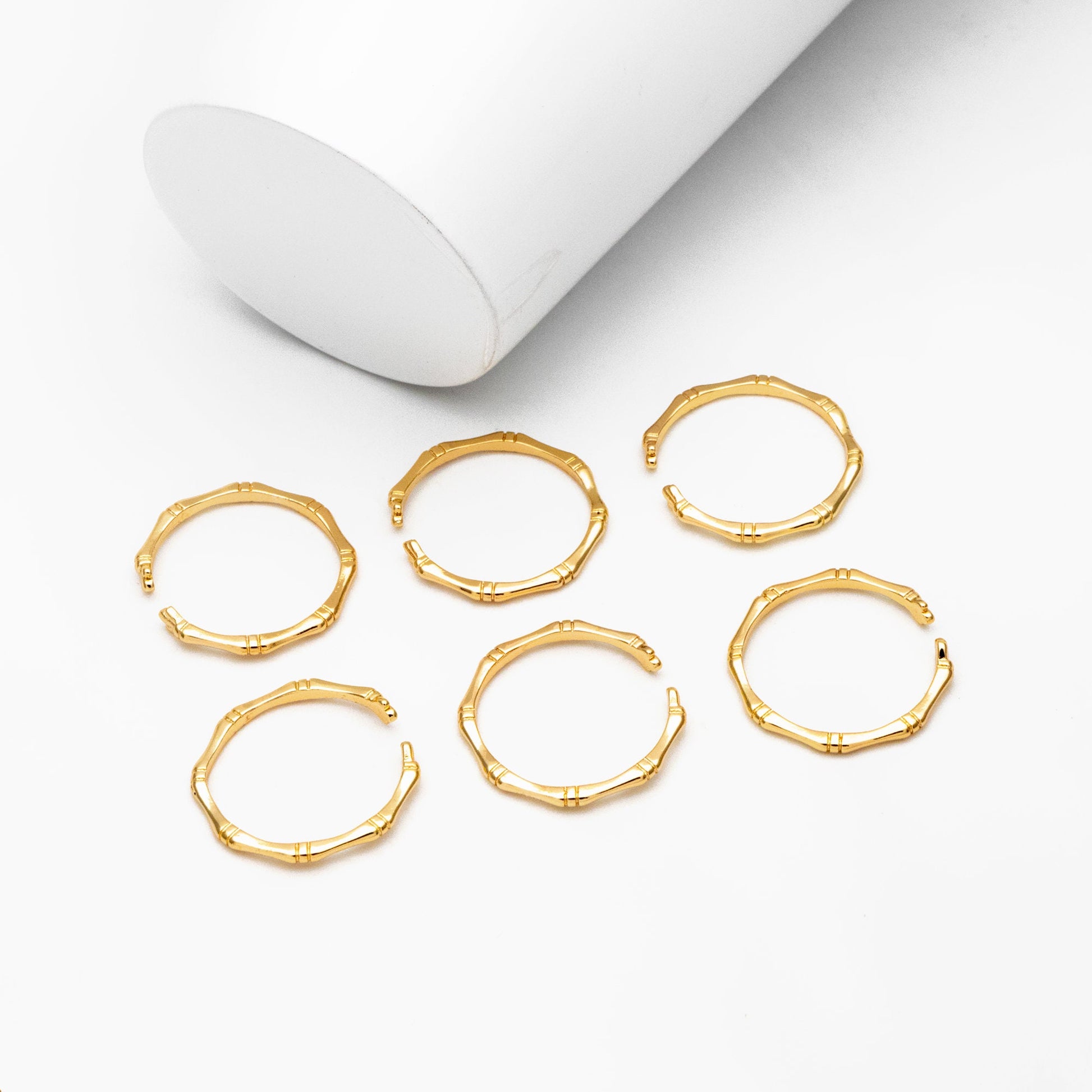 4pcs Gold Bamboo Ring, Finger Ring, Everyday Ring, Modern Style Ring, Fashion Rings, Dainty Rings (#GB-4051)