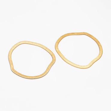 10pcs Gold Irregular Ring Charms, 18K Gold plated Brass Ring, Geometric Hoop Circle Pendants (GB-3817-N)