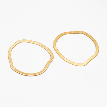 10pcs Gold Irregular Ring Charms, 18K Gold plated Brass Ring, Geometric Hoop Circle Pendants (GB-3817-N)