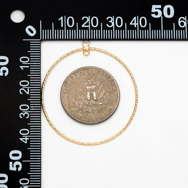 10pcs Gold/ Silver tone Round Circle Pendants 40mm, Gold/ Rhodium plated Brass Hoops, Geometric Ring Loop Charms (GB-3984)