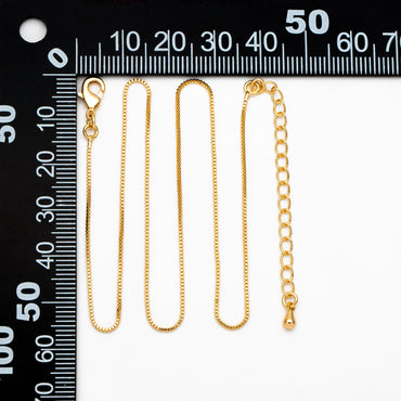 1pc Gold 0.8mm Box Chain Necklace, Finished Dainty Necklace, Ready to Wear (#LK-598)