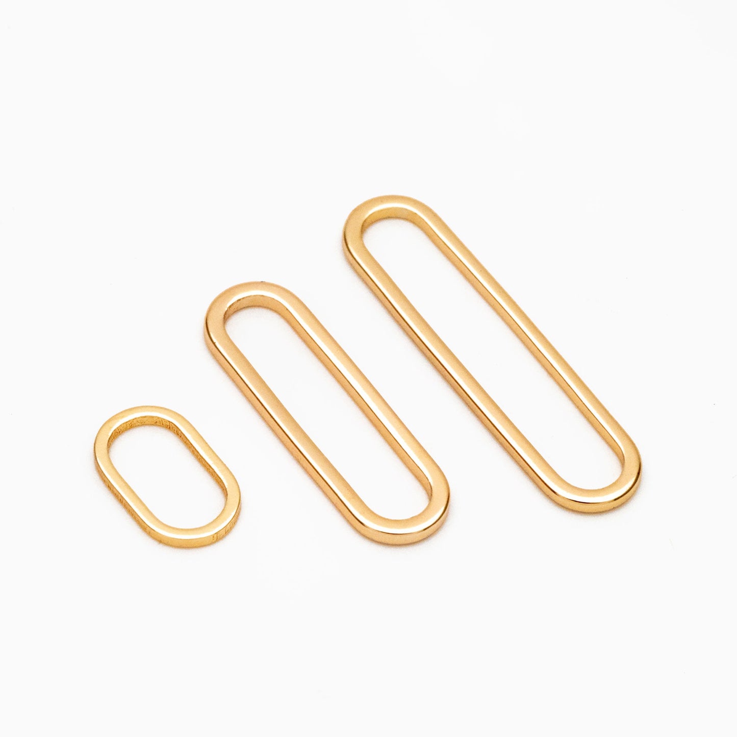 10pcs Gold/ Silver Oval Link Charms 10/20/25mm, Brass Long Oval Hoops, Geometric Hoop Circle Connector Pendants (GB-1485)