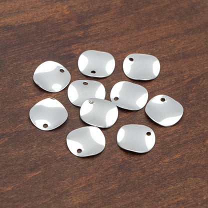 10pcs Hammered Disc Charms 12/ 15mm, Polished Gold/ Rhodium plated Brass Round Coin Charms (GB-153)