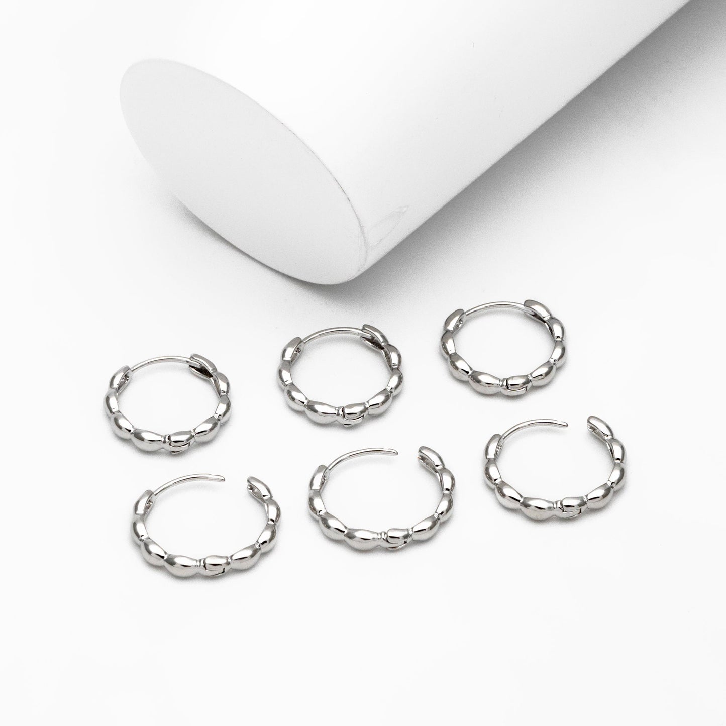 10pcs Gold/ Silver Hoop Earrings, 16mm, Gold Huggie Earrings, Gold Hoops, Huggies (GB-2204)