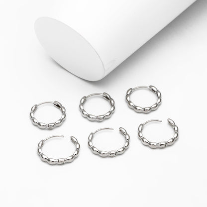 10pcs Gold/ Silver Hoop Earrings, 16mm, Gold Huggie Earrings, Gold Hoops, Huggies (GB-2204)