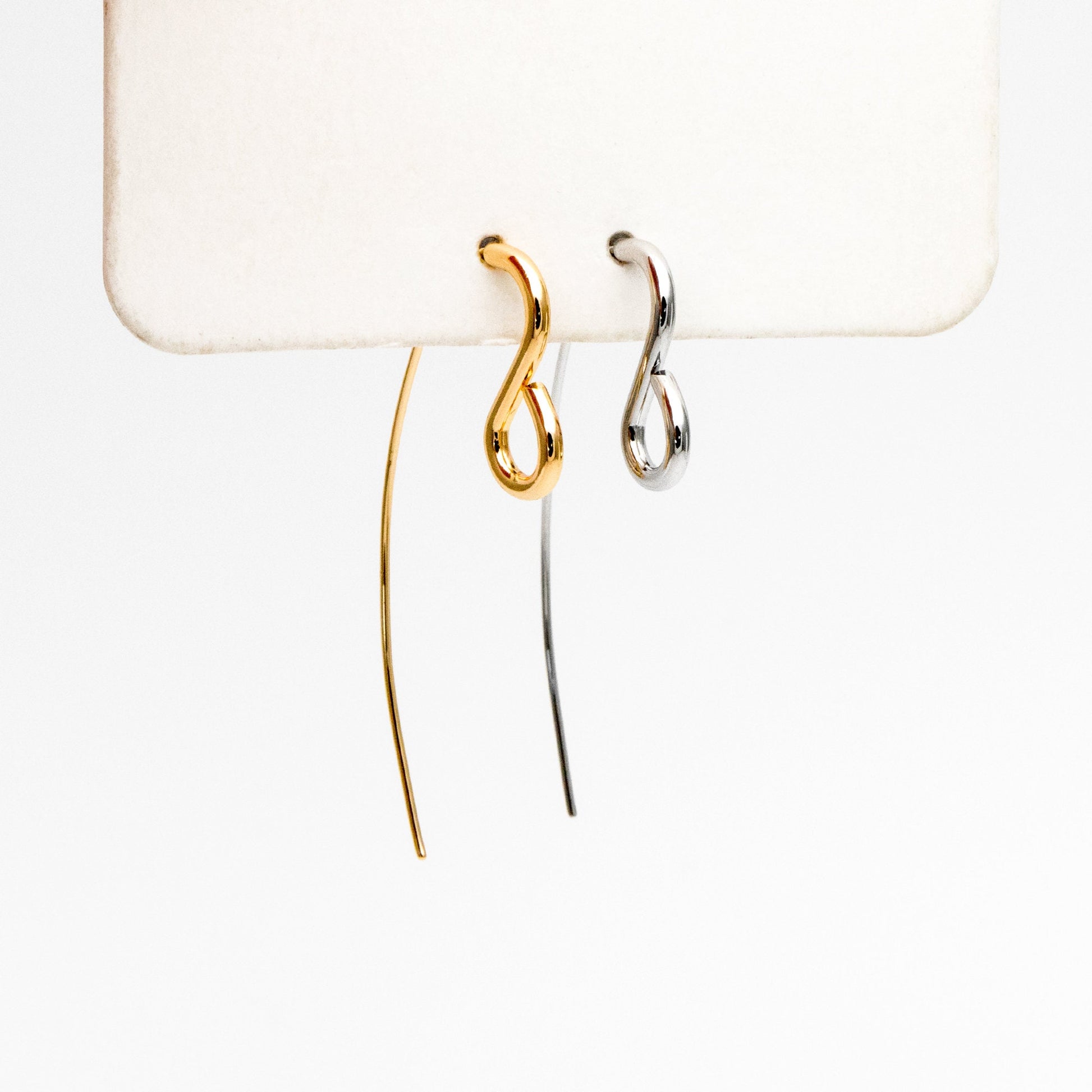 10pcs Gold/ Rhodium plated Brass Ear Hooks 38X13mm, Simple Earwires Earring Components (GB-3844)