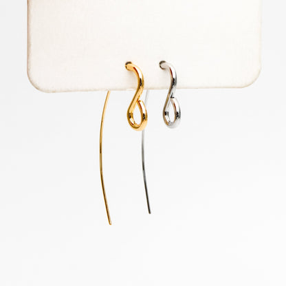 10pcs Gold/ Rhodium plated Brass Ear Hooks 38X13mm, Simple Earwires Earring Components (GB-3844)