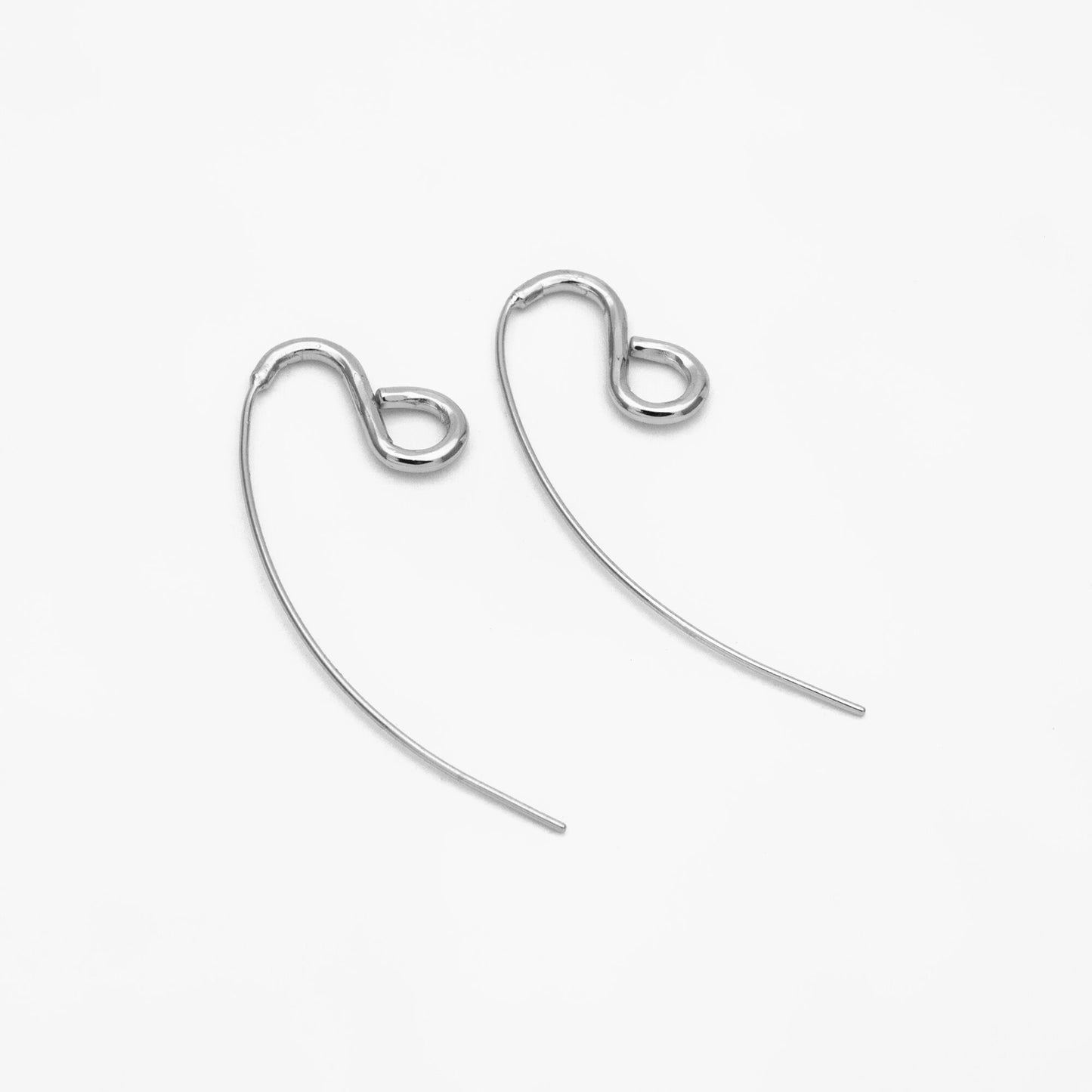 10pcs Gold/ Rhodium plated Brass Ear Hooks 38X13mm, Simple Earwires Earring Components (GB-3844)