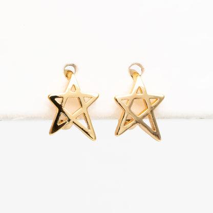 4pcs Gold Tiny Star Hoop Earrings, Huggie Earrings, Minimalist Earring, Small Gold Hoops Earring (GB-3474-B)