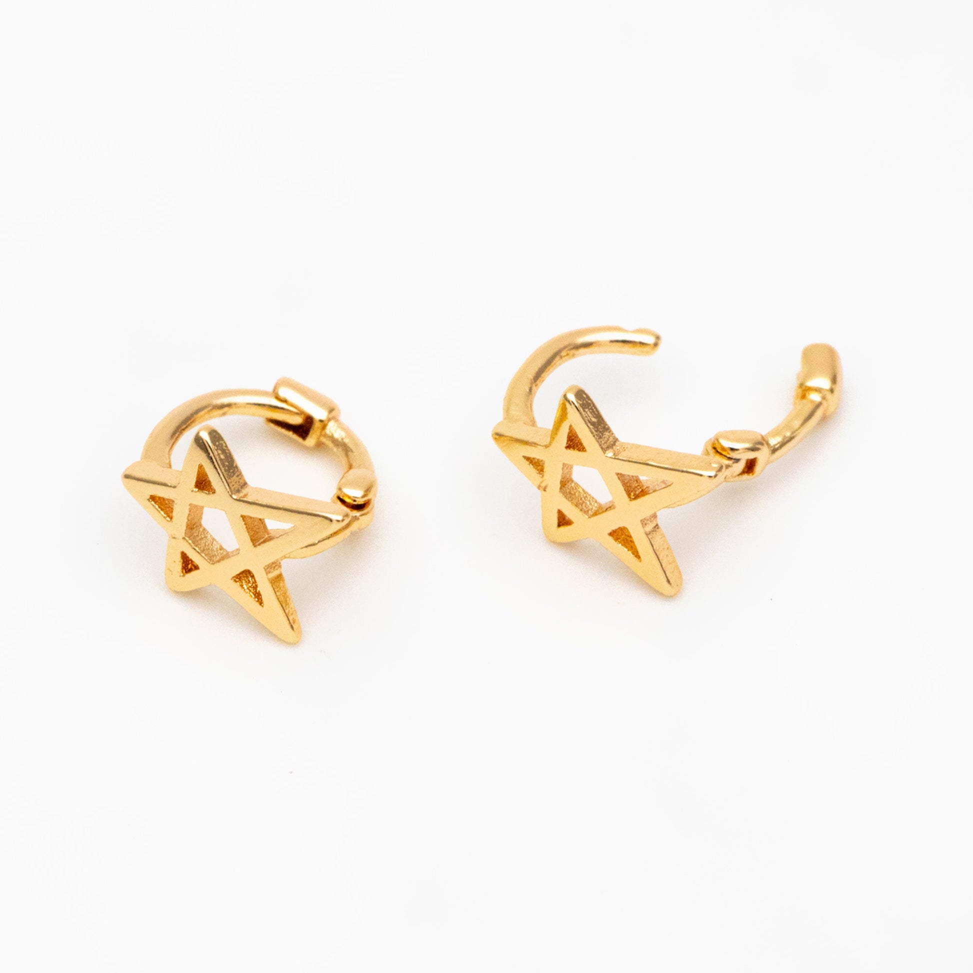 4pcs Gold Tiny Star Hoop Earrings, Huggie Earrings, Minimalist Earring, Small Gold Hoops Earring (GB-3474-B)