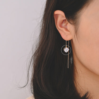 10pcs Clear CZ Square Charms 8x10mm/ 10x12mm, Gold Plated Brass Rhombus Pendants (GB-044)