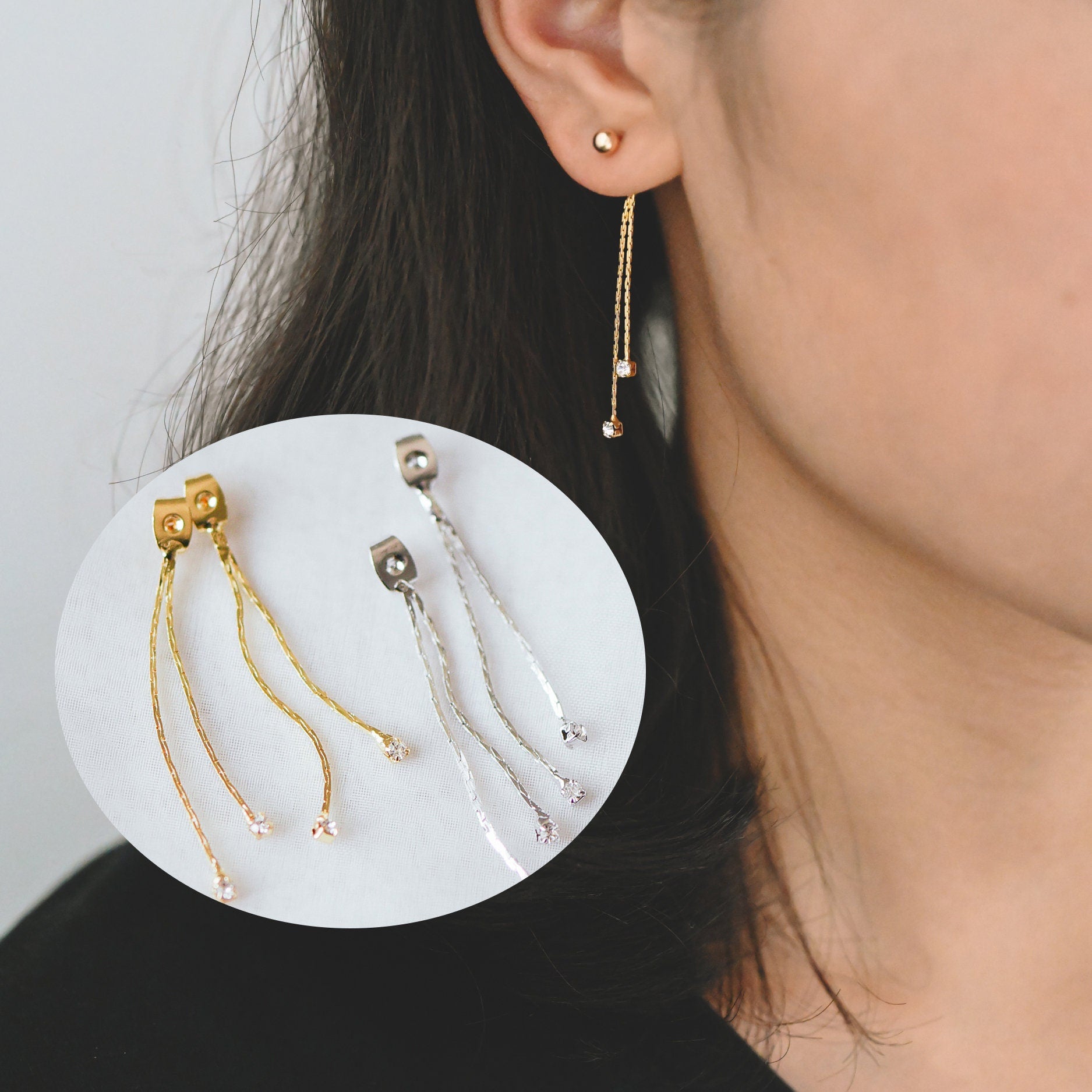 10pcs Trendy Tassel Ear Nuts, Tassel Ear Back Stoppers (GB-245)