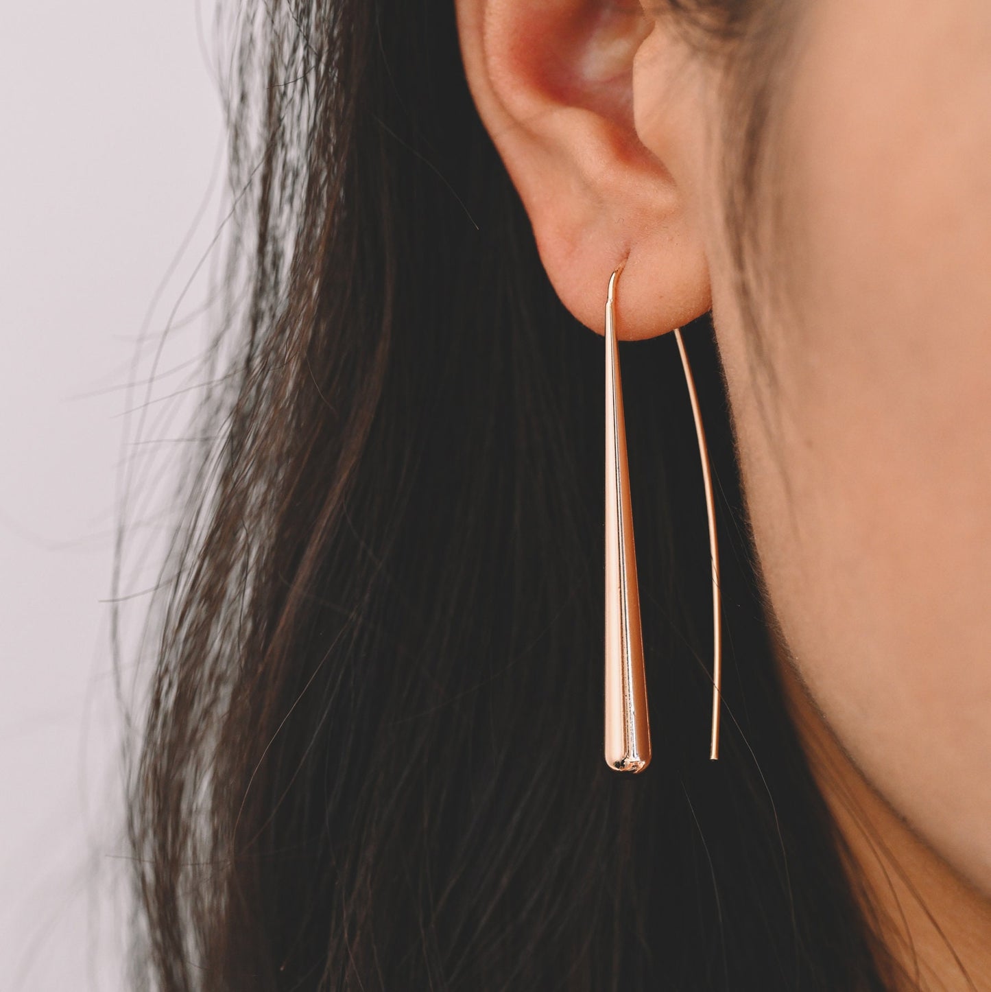 4pcs Gold/ Silver Long Teardrop Hook Earrings, Gold/ Rhodium plated Brass, Minimalist Water Drop Earrings (GB-3576)