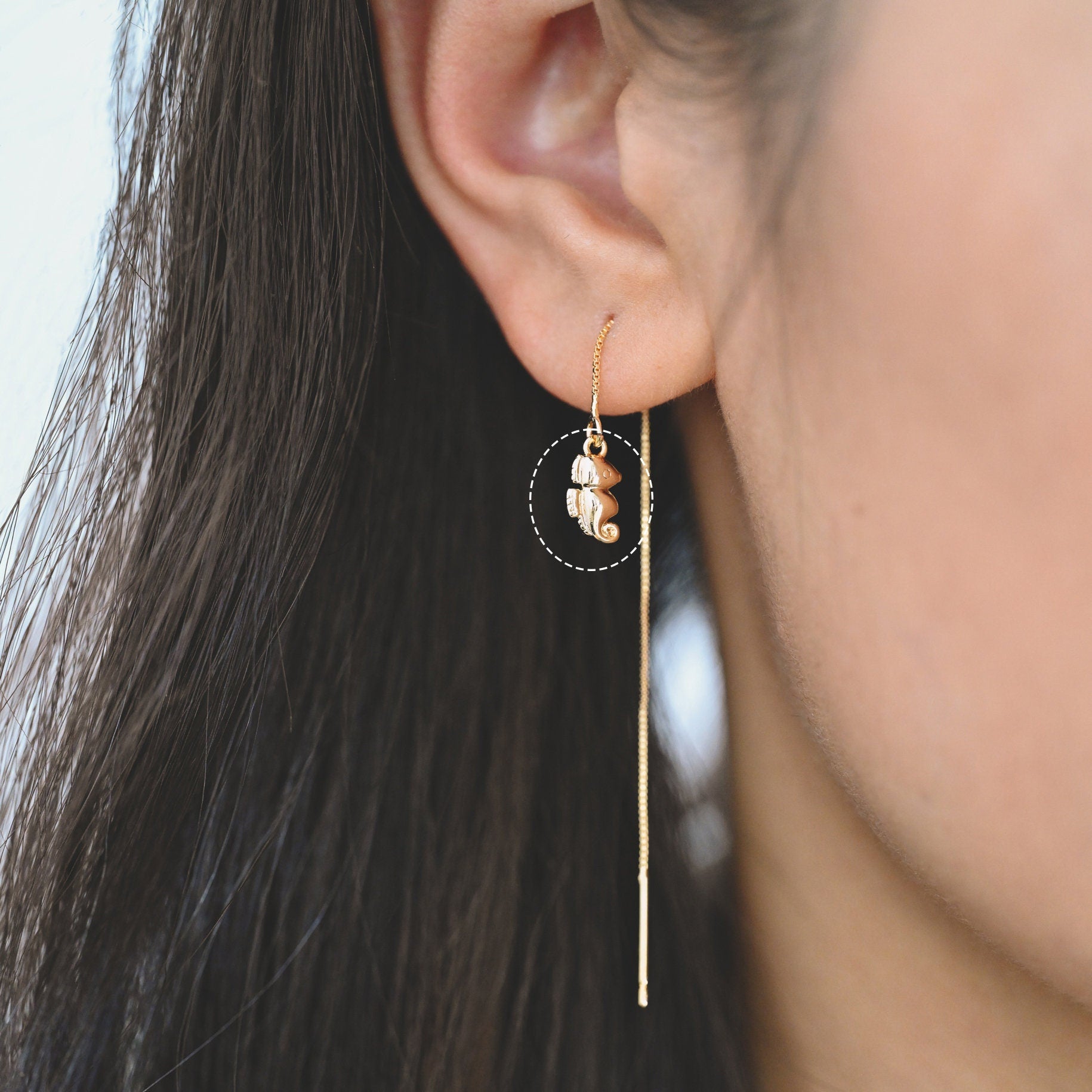 10pcs Gold Sea Horse Charm, Gold Chameleon Charm, Ocean Charm, Earring Charm, DIY Supplies Wholesale (GB-3936-A)