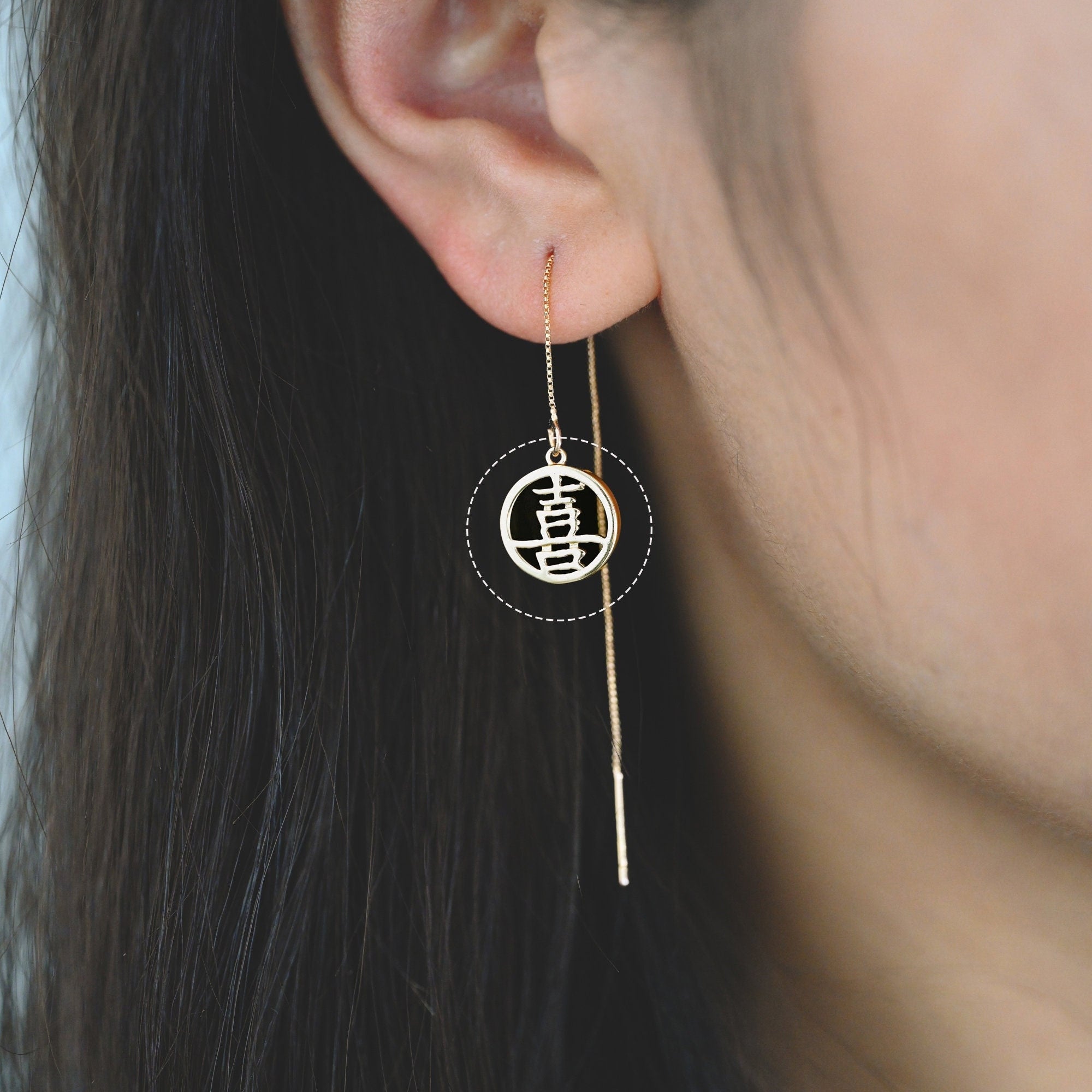 10pcs Chinese Characters "Happiness" Charms 13x12mm, Gold plated Brass Pendant, 喜(xi) means Good Fortune/ Lucky (GB-2868)